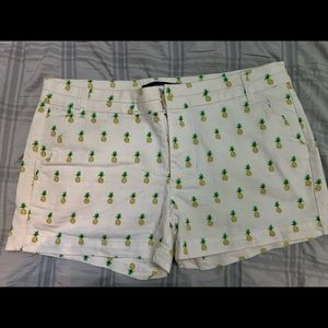 White shorts with little pineapples on them size large